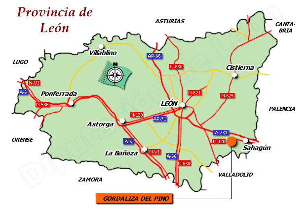 Mapa de la provincia de León